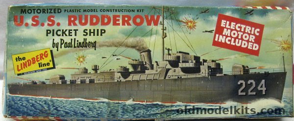 Lindberg 1/300 DE-224 Rudderow Picket ship -  Destroyer Escort - Motorized, 778M-100 plastic model kit